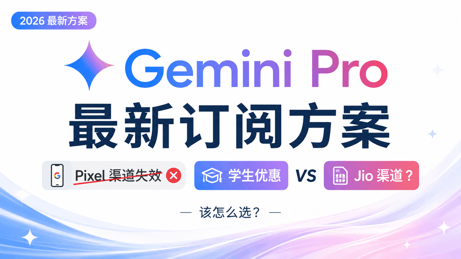 2026 Gemini Pro 最新订阅方案：Pixel 渠道失效，学生优惠还是 Jio 渠道？