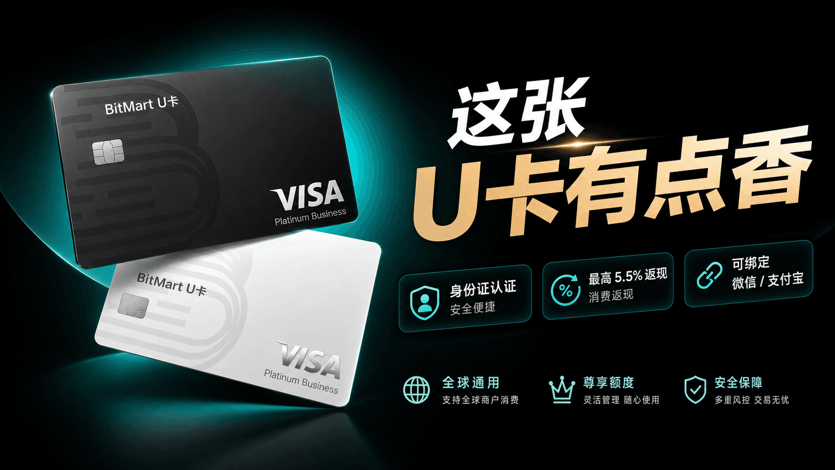 【BitMart已停止运营】这张 U卡有点香：BitMart 支持身份证认证，消费最高返现 5.5%，可绑定微信支付宝