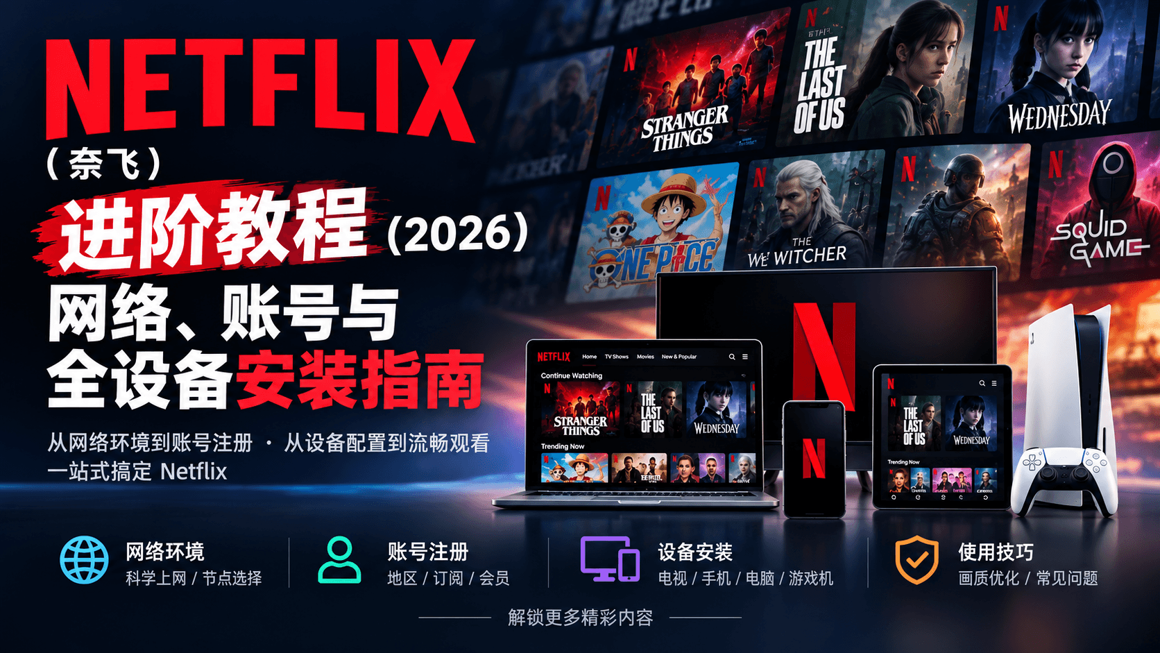 Netflix(奈飞)进阶教程(2026):网络、账号与全设备安装指南