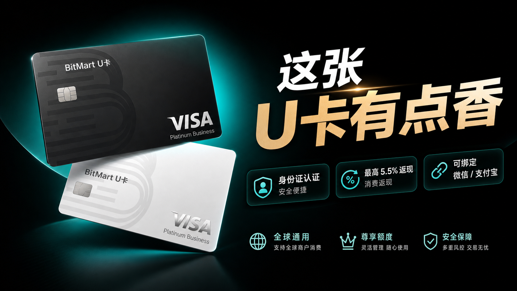 这张 U卡有点香：BitMart 支持身份证认证，消费最高返现 5.5%，可绑定微信支付宝